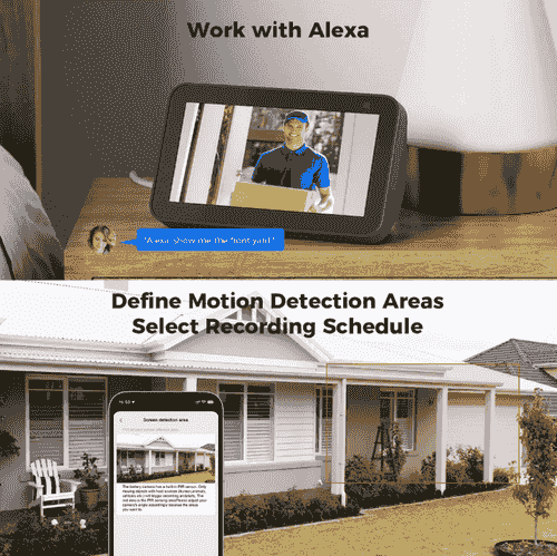 Solar Security Cameras Wireless Battery Powered(2Pack)