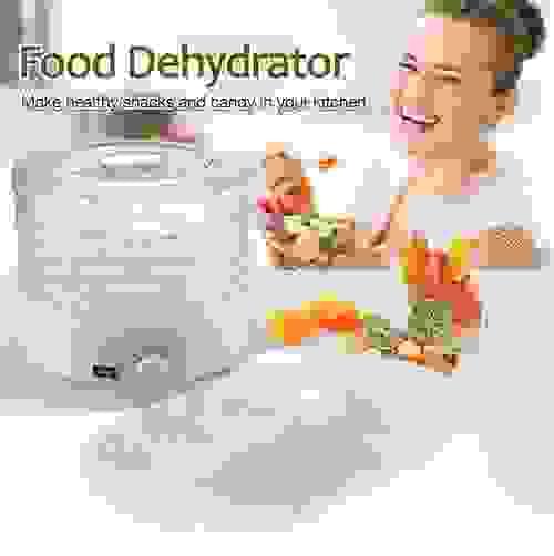 Round Adjustable Food Dehydrator with Removable Trays