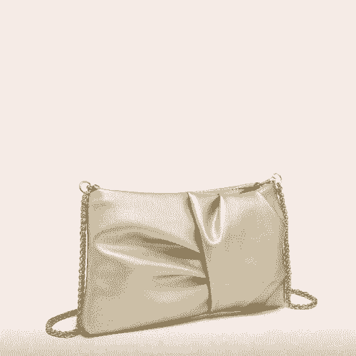 Gold Satin Slouchy Shoulder Bag