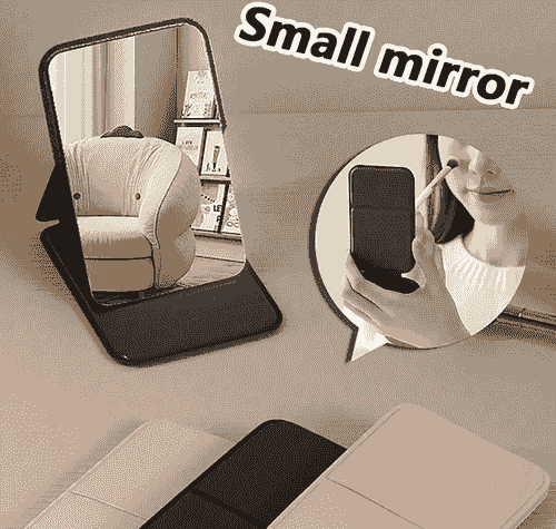 Foldable PU Leather Mini Makeup Mirror
