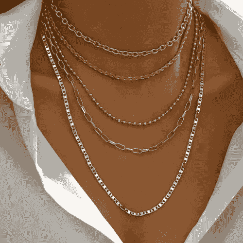 5pcs/Set Simple Braided Bead Chain Necklaces,