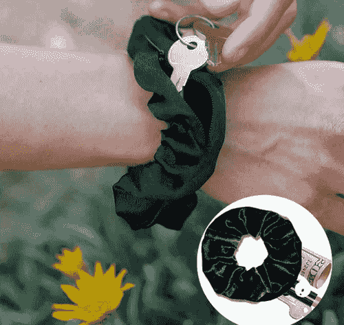  2 Pc Multifunctional Hair Tie Storage Bag Scrunchie
