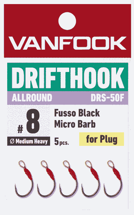 Vanfook DRS-50F Drift Hook Allround – Sizes #6, #8, #10 (5-pack)