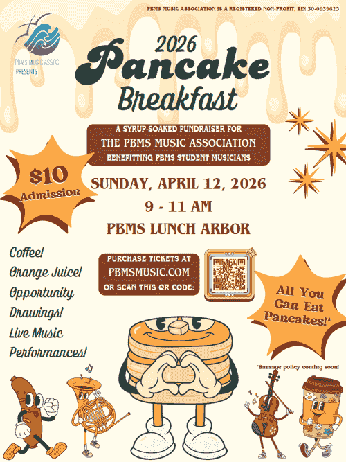 Pancake Breakfast April 12, 2026 - (PREORDER DEADLINE IS APRIL 9, 2026)