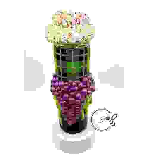 Witchy Bubbling Conjure With Ooze Plaid Handmade Halloween 20oz Tumbler with Faux Whit Cream Lid