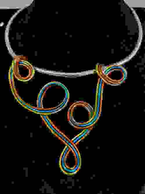 Multicolored  Attached Choker