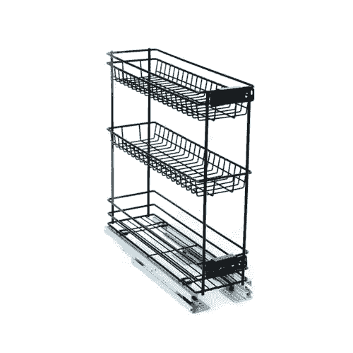 Base Mounted Pull Out, 3 Tier, Black, 300 Unit