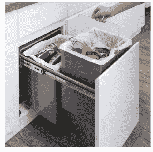 Double Pull Out Bin with Front Connector, 2 x 20 Litre