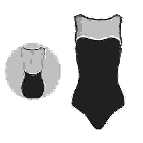 Mesh Splicing Sleeveless Leotard