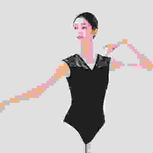 Lace V-Neck Backless Leotard