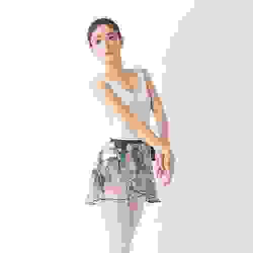 Short printed wrap skirt