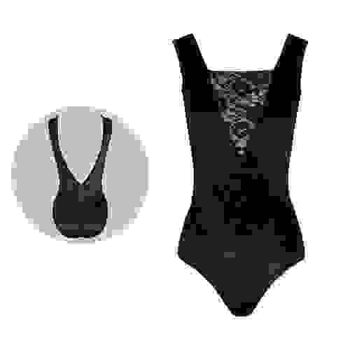 Lace -Trimmed Tank Leotard