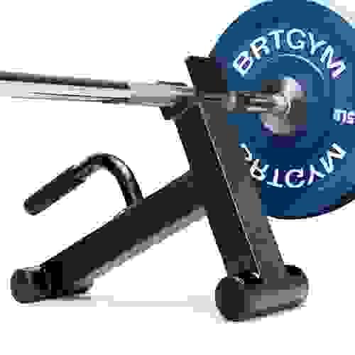 BRTGYM Deadlift Jack Barbell Stand,Carbon Steel Made,Easily Load and Unload 600lb Barbell Plates