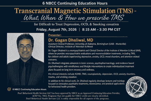 Friday, August 7th, 2026: Transcranial Magnetic Stimulation (TMS) - In person/Lunch Included