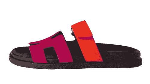 Sandales chypre Hermès purple and orange 