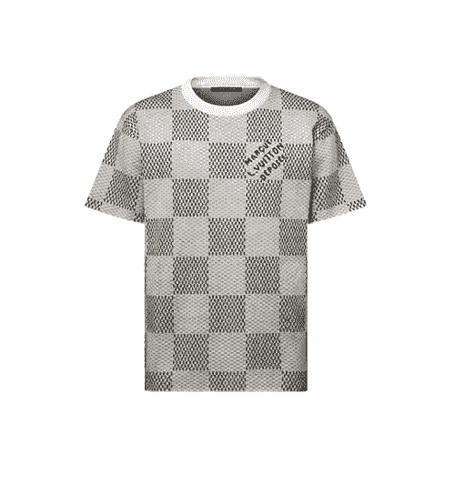 Damier Jacquard Short-Sleeved Crewneck