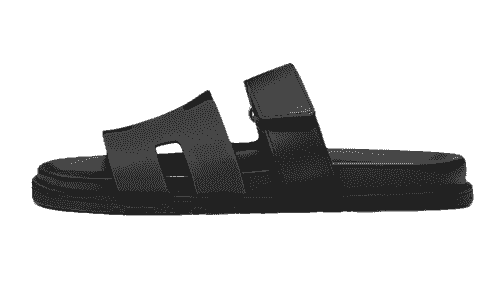 Hermes Chypre Calfskin Sandals black 