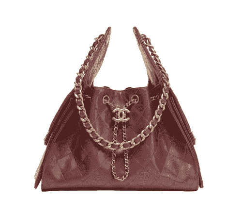 Chanel 25 small handbag, Metallic grained calfskin red and gold 