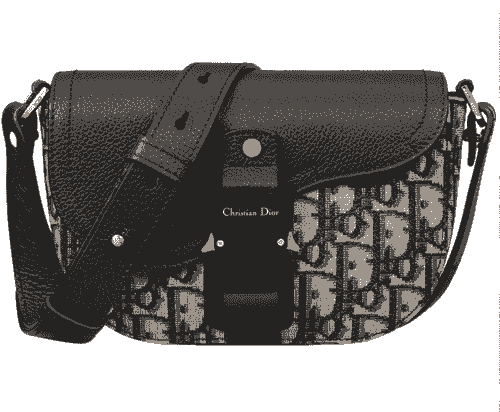 Mini sac Messenger à rabat Saddle Toile jacquard Dior FORME ARRONDI 