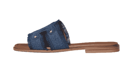 CELINE MARINA MULE A FRANGES TRIOMPHE EN DENIM
