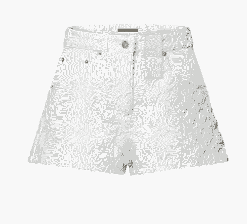LOUIS VUITTON Monogram Fil Coupé Denim Shorts 