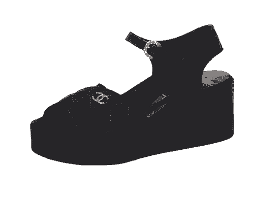 CHANEL One-Strap Sandals black