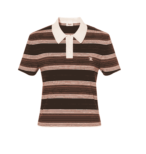 Celine Crop Kadın Polo Yaka T-shirt