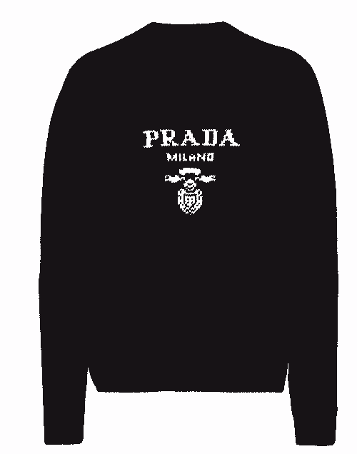 Prada pull en laine mélangée à logo intarsia de couleur noir 