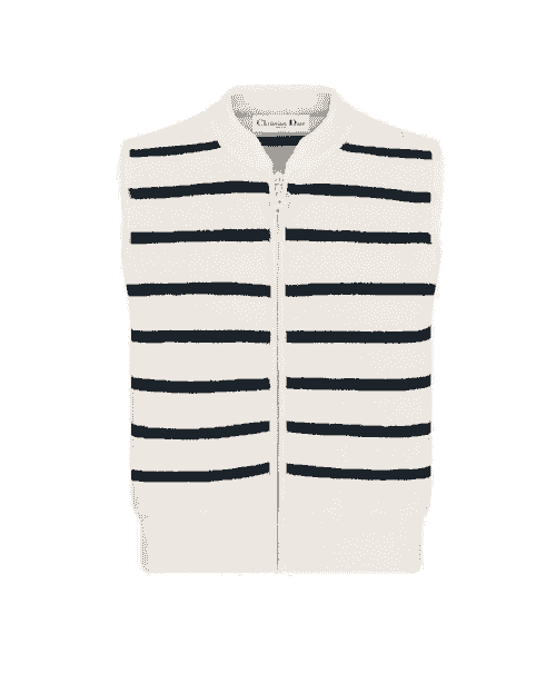 DIOR Dioriviera Zipped Vest White and Navy Blue