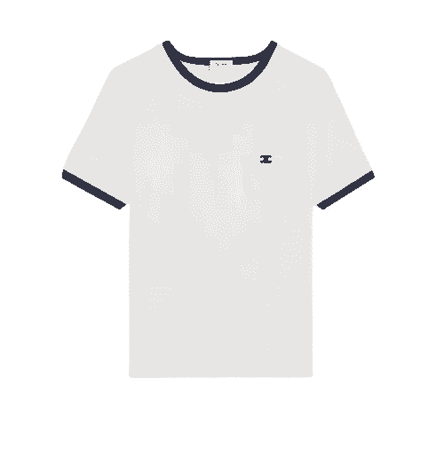 CELINE slim fit white blue details 