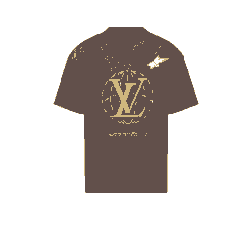 Louis Vuitton brown t-shirt yellow star 