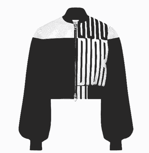 Bomber court à manches bouffantes Jacquard