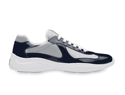 Prada baskets America's Cup blue detail 