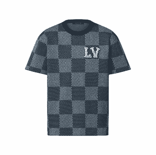 LOUIS VUITTON Damier Jacquard Short-Sleeved Crewneck 