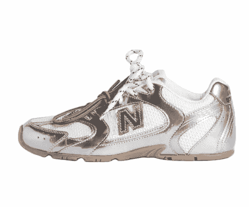 Silver New Balance X Miu Miu 530 Sl Metallic Leather