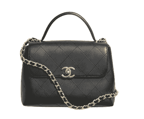 Chanel Large flap bag with top handle, Calfskin & gold-tone metal
