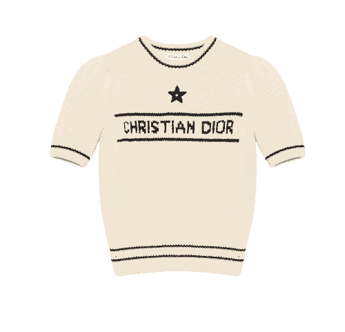 Christian Dior Short-Sleeved Sweater white 