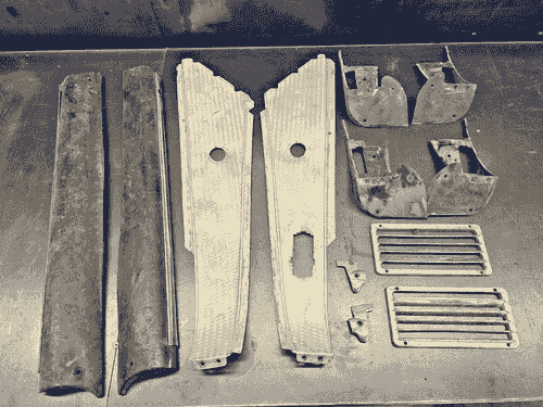 Item #65 1955 1956 1957 Thunderbird, Armrest Dash spacers, top caps, vents trim 12 pieces