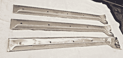 Item #96 1958 1959 1960 Corvette sill plates, pass / left hand side, sold as a lot of 3 