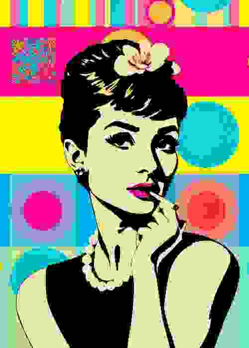 Audrey Hepbrun Pop Phygital Metal Edition 84 × 60 cm (33.1 × 23.6 in)