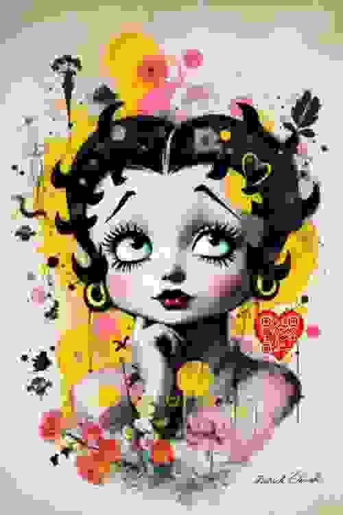 Betty Boop — 16.5 × 23.6 inches on metal.