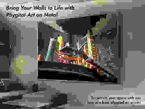 Wake Up City, Phygital Metal Artwork, 84 x 60 cm