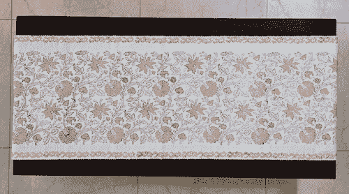 Block Printed Table Runner - Ribbed