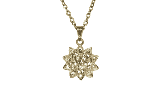	Cubic Zirconia flower necklace -Item#264B