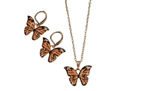 Colorful Butterfly Charm Earrings And Necklace Set -Item# -See description