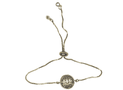 Lotus Flower Cubic Zirconia charm bracelet. -Item#280B