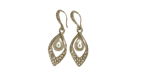 Pearl and Gemstone Dangle Earrings, 14K Gold Plated -Item#320B