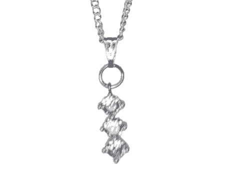 Silver Cubic Zirconia Charm Necklace -Item#266A