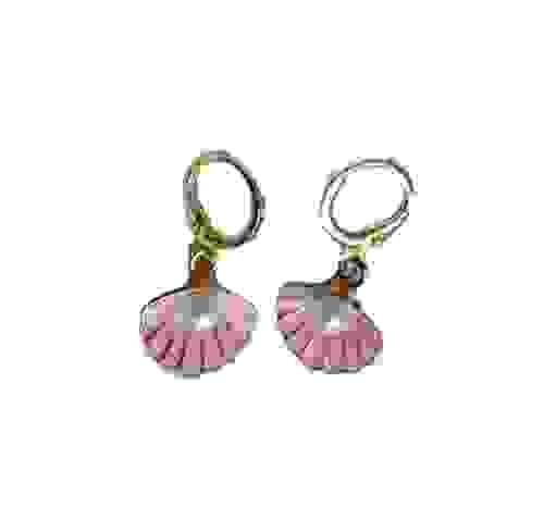 Pearl in Pink Shell Earrings  -Item#101A