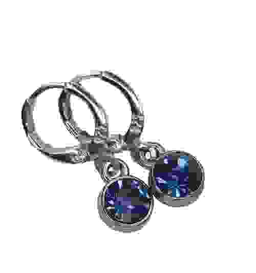 Sterling Silver Blue Earrings  -Item#142A